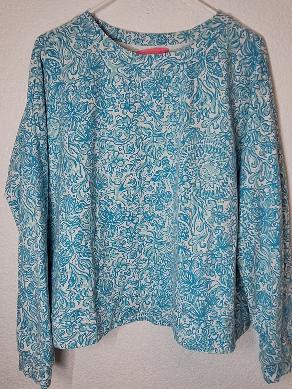 Lilly Pulitzer Sheridan Sweatshirt Took Me By Sunrise Blue XL